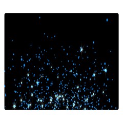 Blue Glowing Star Particle Random Motion Graphic Space Black Double Sided Flano Blanket (small)  by Mariart