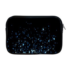 Blue Glowing Star Particle Random Motion Graphic Space Black Apple Macbook Pro 17  Zipper Case by Mariart