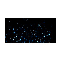 Blue Glowing Star Particle Random Motion Graphic Space Black Yoga Headband by Mariart