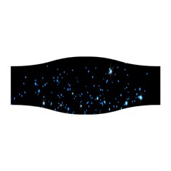 Blue Glowing Star Particle Random Motion Graphic Space Black Stretchable Headband