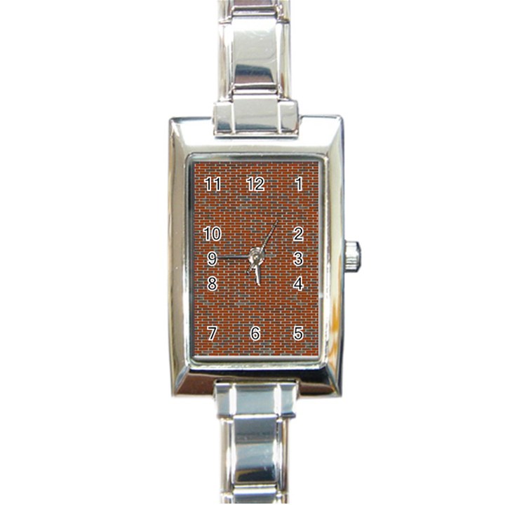 Brick Wall Brown Line Rectangle Italian Charm Watch