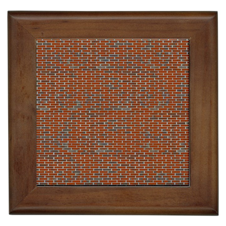 Brick Wall Brown Line Framed Tiles