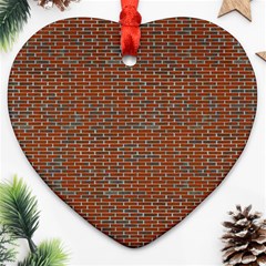 Brick Wall Brown Line Ornament (heart)