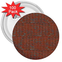 Brick Wall Brown Line 3  Buttons (100 Pack)  by Mariart