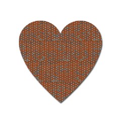 Brick Wall Brown Line Heart Magnet