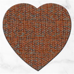 Brick Wall Brown Line Jigsaw Puzzle (heart) by Mariart