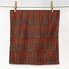 Brick Wall Brown Line Face Towel by Mariart