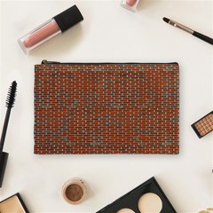 Brick Wall Brown Line Cosmetic Bag (medium) 