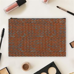 Brick Wall Brown Line Cosmetic Bag (large)  by Mariart