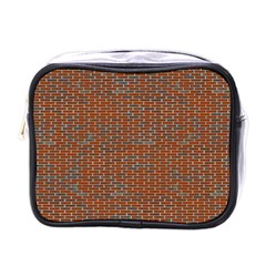 Brick Wall Brown Line Mini Toiletries Bags