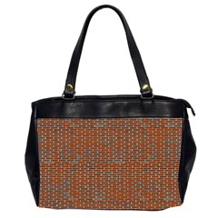 Brick Wall Brown Line Office Handbags (2 Sides)  by Mariart