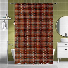 Brick Wall Brown Line Shower Curtain 48  X 72  (small)  by Mariart