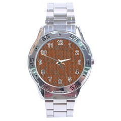 Brick Wall Brown Line Stainless Steel Analogue Watch