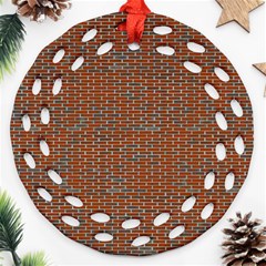 Brick Wall Brown Line Ornament (round Filigree)