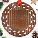 Brick Wall Brown Line Ornament (Round Filigree) Front