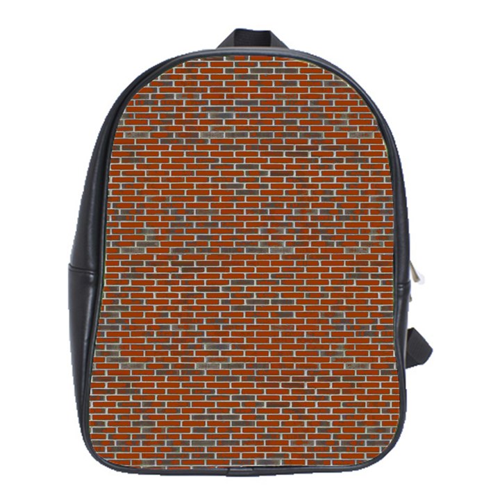 Brick Wall Brown Line School Bag (XL)