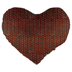 Brick Wall Brown Line Large 19  Premium Heart Shape Cushions by Mariart