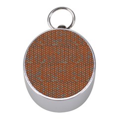 Brick Wall Brown Line Mini Silver Compasses