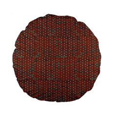 Brick Wall Brown Line Standard 15  Premium Flano Round Cushions