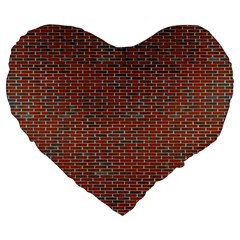 Brick Wall Brown Line Large 19  Premium Flano Heart Shape Cushions