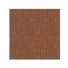 Brick Wall Brown Line Small Satin Scarf (square)