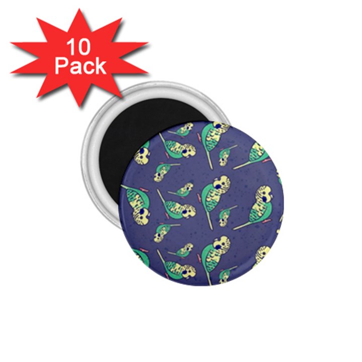 Canaries Budgie Pattern Bird Animals Cute 1.75  Magnets (10 pack) 