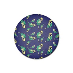 Canaries Budgie Pattern Bird Animals Cute Rubber Coaster (round)  by Mariart