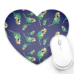 Canaries Budgie Pattern Bird Animals Cute Heart Mousepads by Mariart