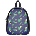 Canaries Budgie Pattern Bird Animals Cute School Bag (Small) Front