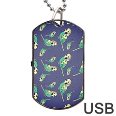 Canaries Budgie Pattern Bird Animals Cute Dog Tag USB Flash (One Side)