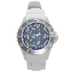 Canaries Budgie Pattern Bird Animals Cute Round Plastic Sport Watch (l) by Mariart