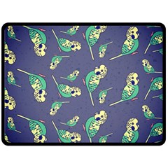 Canaries Budgie Pattern Bird Animals Cute Double Sided Fleece Blanket (large)  by Mariart