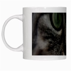 Cat Face Eyes Gray Fluffy Cute Animals White Mugs by Mariart