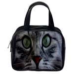 Cat Face Eyes Gray Fluffy Cute Animals Classic Handbags (One Side) Front