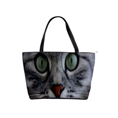 Cat Face Eyes Gray Fluffy Cute Animals Shoulder Handbags by Mariart