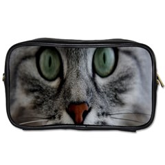 Cat Face Eyes Gray Fluffy Cute Animals Toiletries Bags by Mariart