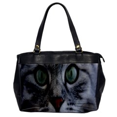 Cat Face Eyes Gray Fluffy Cute Animals Office Handbags by Mariart