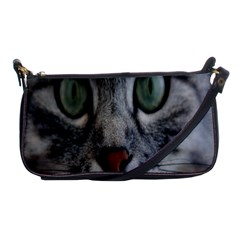 Cat Face Eyes Gray Fluffy Cute Animals Shoulder Clutch Bags by Mariart