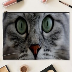 Cat Face Eyes Gray Fluffy Cute Animals Cosmetic Bag (xxxl)  by Mariart