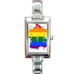 Flag Map Stripes Line Colorful Rectangle Italian Charm Watch by Mariart