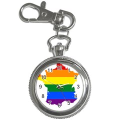 Flag Map Stripes Line Colorful Key Chain Watches