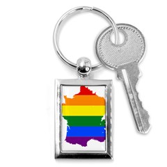 Flag Map Stripes Line Colorful Key Chains (rectangle) 