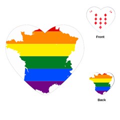 Flag Map Stripes Line Colorful Playing Cards (heart) 