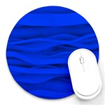 Dark Blue Stripes Seamless Round Mousepads Front