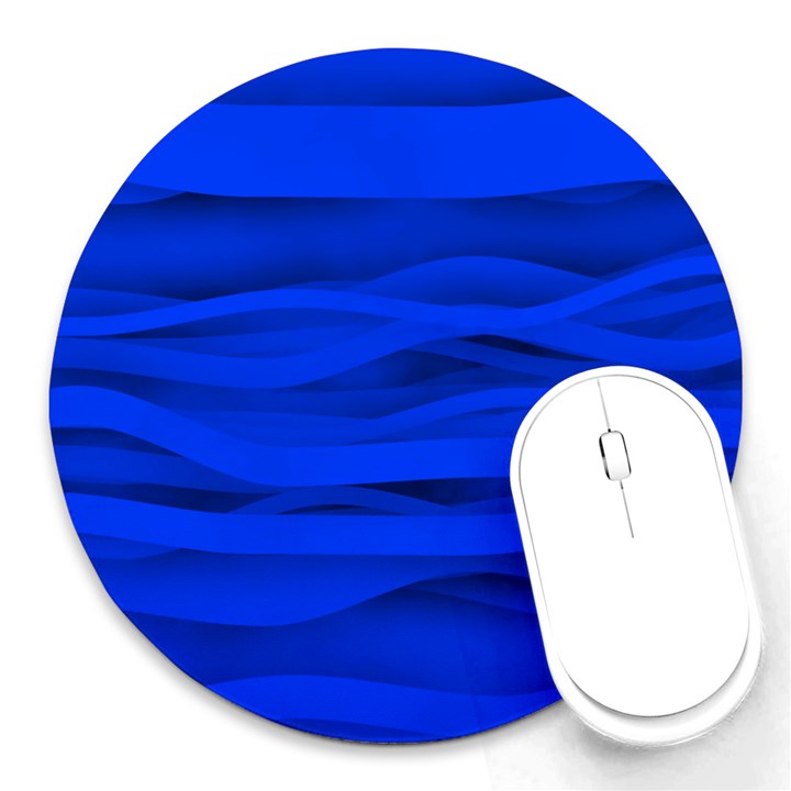 Dark Blue Stripes Seamless Round Mousepads