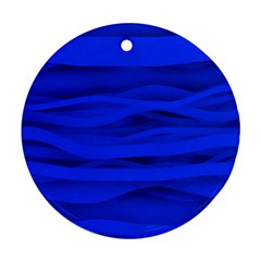 Dark Blue Stripes Seamless Ornament (round)