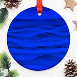 Dark Blue Stripes Seamless Ornament (Round) Front