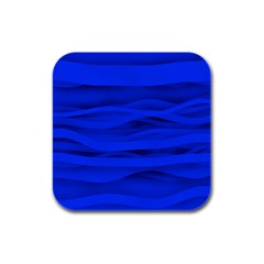 Dark Blue Stripes Seamless Rubber Square Coaster (4 Pack) 