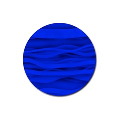 Dark Blue Stripes Seamless Rubber Coaster (round)  by Mariart