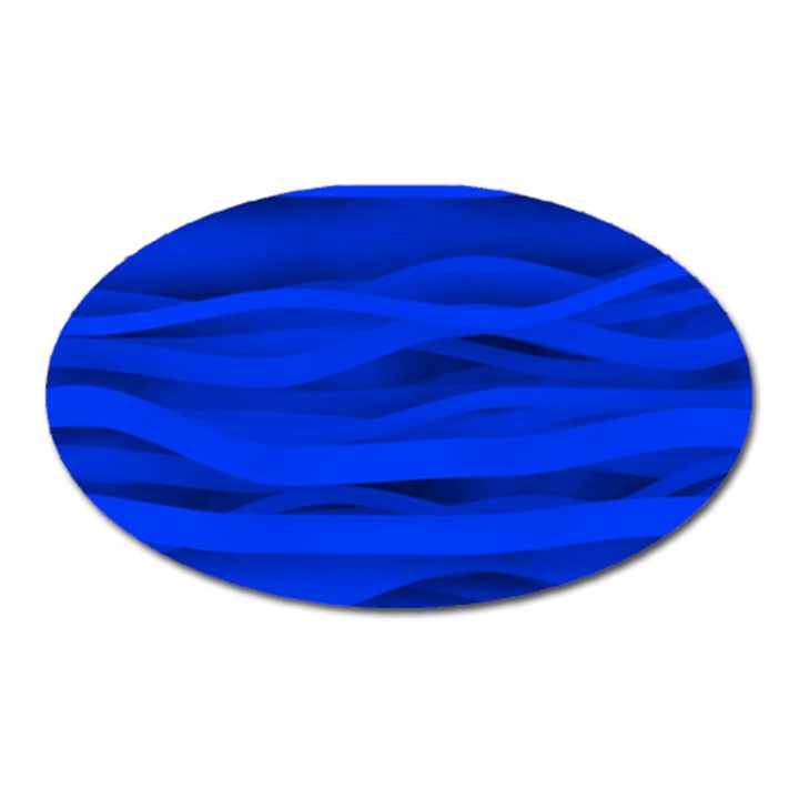 Dark Blue Stripes Seamless Oval Magnet